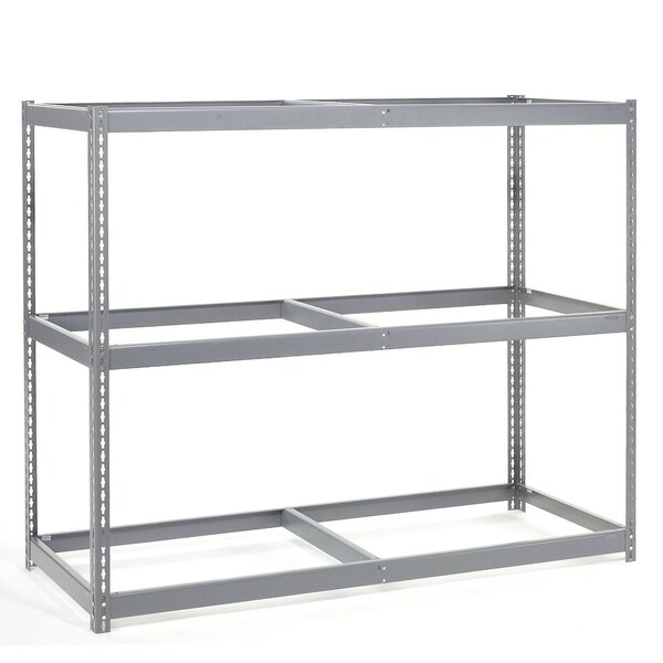 Wide Span Rack 72Wx48Dx96H, 3 Shelves No Deck 900 Lb Cap. Per Level, Gray